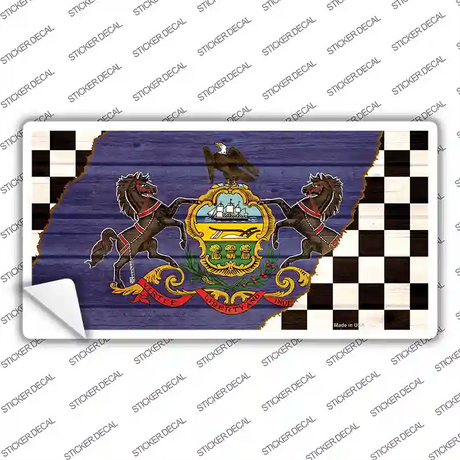 Pennsylvania Racing Flag Novelty Sticker Decal