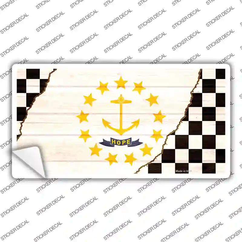 Rhode Island Racing Flag Novelty Sticker Decal