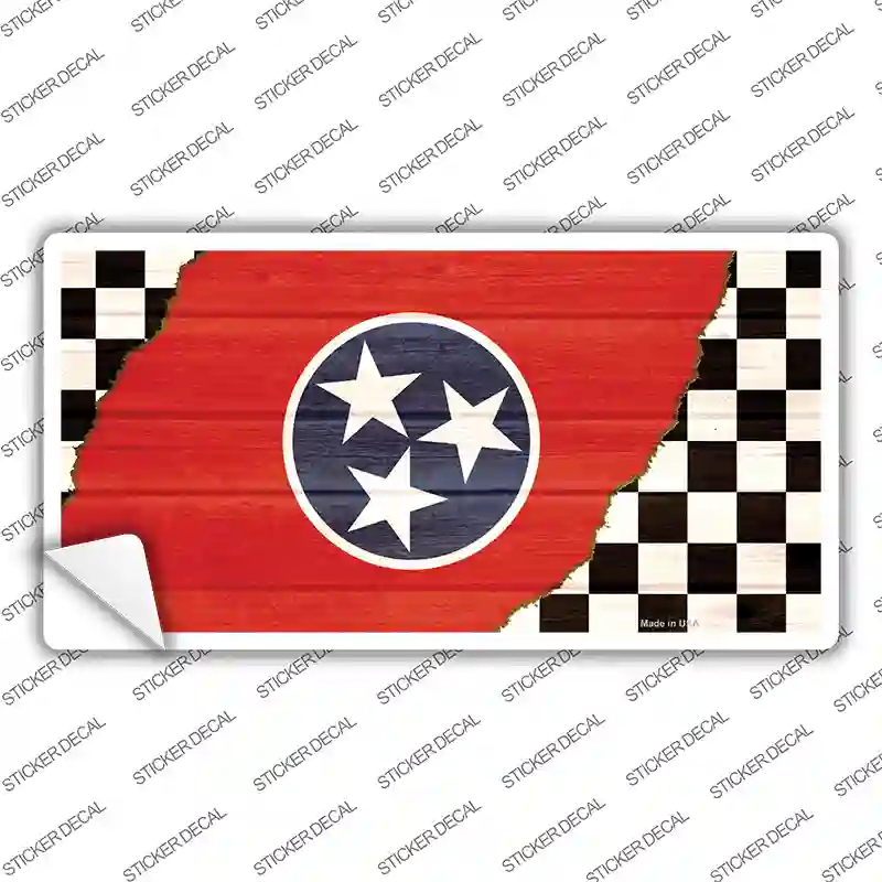 Tennessee Racing Flag Novelty Sticker Decal