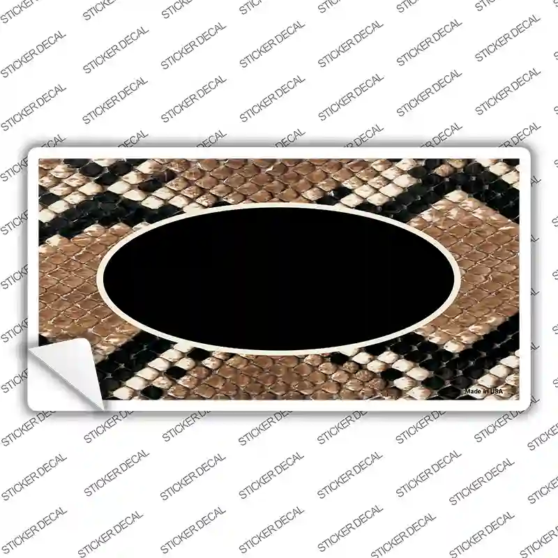 Snake With Black Center Oval Novelty Sticker Decal
