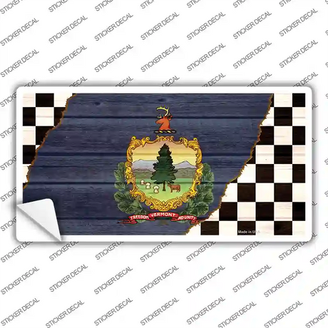 Vermont Racing Flag Novelty Sticker Decal