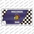 Wisconsin Racing Flag Novelty Sticker Decal