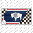 Wyoming Racing Flag Novelty Sticker Decal