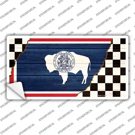 Wyoming Racing Flag Novelty Sticker Decal