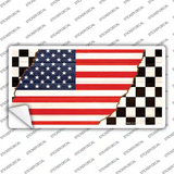 USA Racing Flag Novelty Sticker Decal