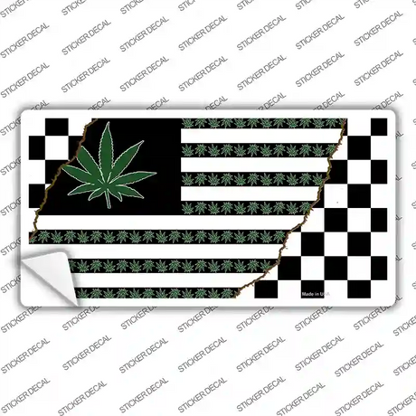 Weed American Racing Flag Novelty Sticker Decal