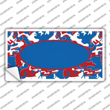 Patriotic Camouflage With Blue Center Oval Novelty Sticker Decal