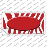 Red White Zebra Center Oval Novelty Sticker Decal