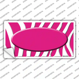 Hot Pink White Zebra Center Oval Novelty Sticker Decal