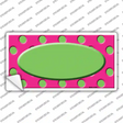 Lime Green Pink Polka Dot Lime Green Center Oval Novelty Sticker Decal
