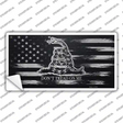Dont Tread On Me Distressed Carbon Fiber Flag Novelty Sticker Decal