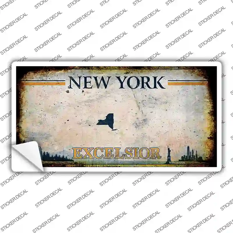 Excelsior New York Blank Rusty Novelty Sticker Decal