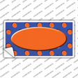 Orange Royal Blue Polka Dot Orange Center Oval Novelty Sticker Decal