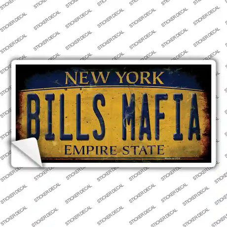 Bills Mafia New York Yellow Rusty Novelty Sticker Decal