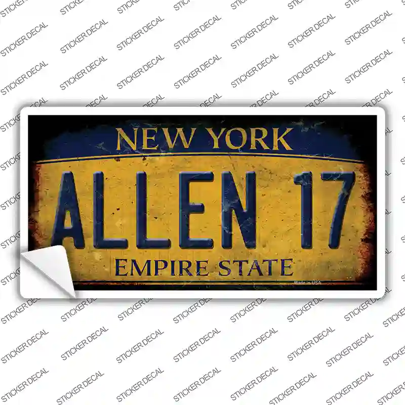 Allen 17 New York Yellow Novelty Sticker Decal