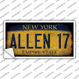 Allen 17 New York Yellow Novelty Sticker Decal