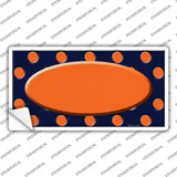Orange Navy Blue Polka Dot Orange Center Oval Novelty Sticker Decal