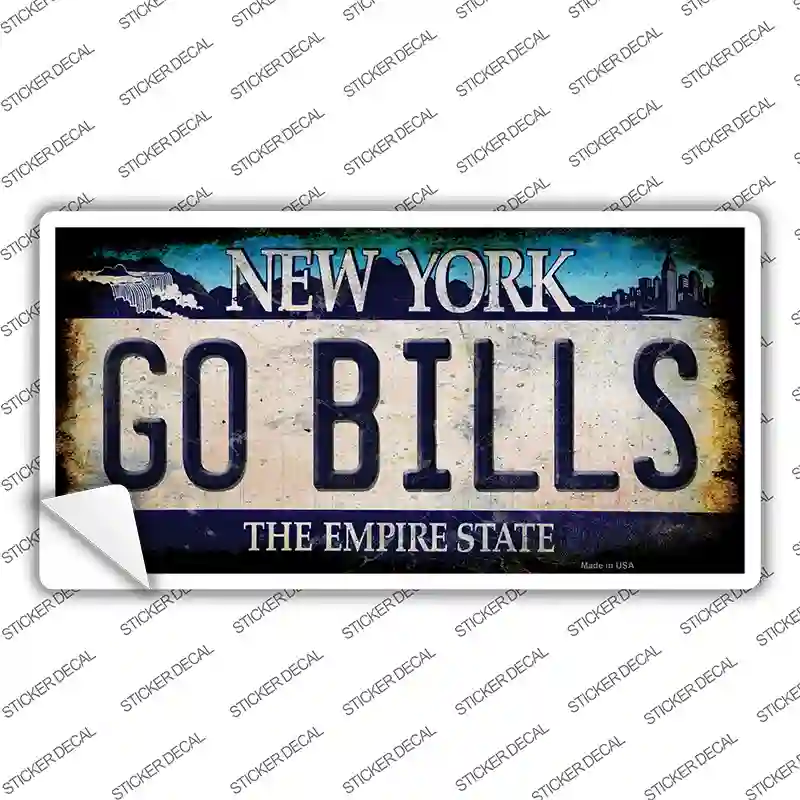 Go Bills New York Rusty Novelty Sticker Decal