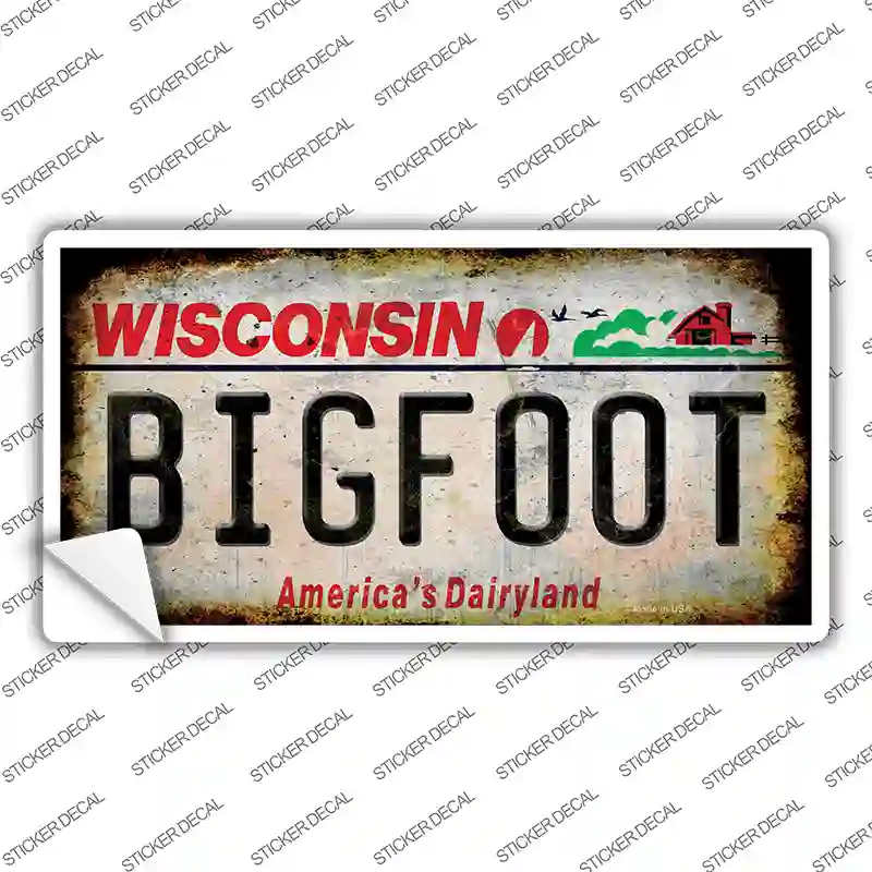 Bigfoot Wisconsin Novelty Sticker Decal