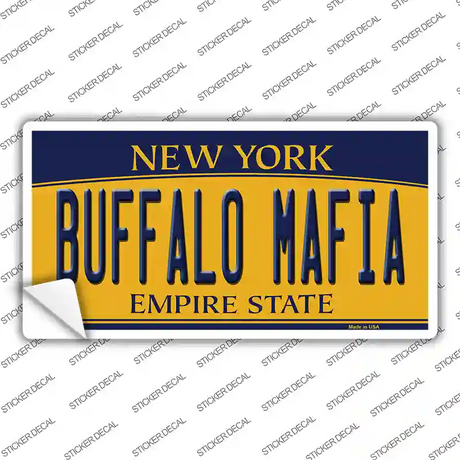 Buffalo Mafia NY Yellow Novelty Sticker Decal