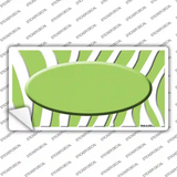 Lime Green White Zebra Center Oval Novelty Sticker Decal