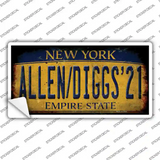 Allen Diggs 21 NY Yellow Rusty Novelty Sticker Decal
