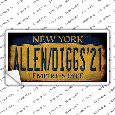 Allen Diggs 21 NY Yellow Rusty Novelty Sticker Decal