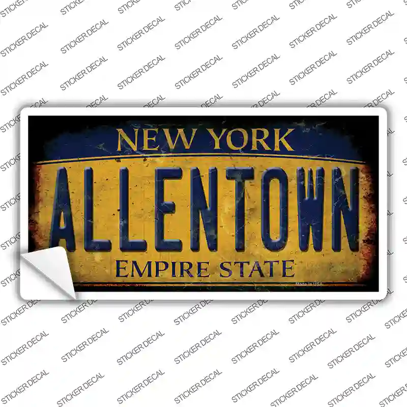 Allentown NY Yellow Rusty Novelty Sticker Decal