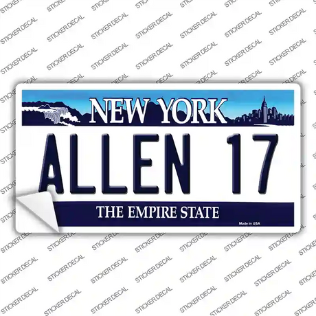 Allen 17 NY Blue Novelty Sticker Decal