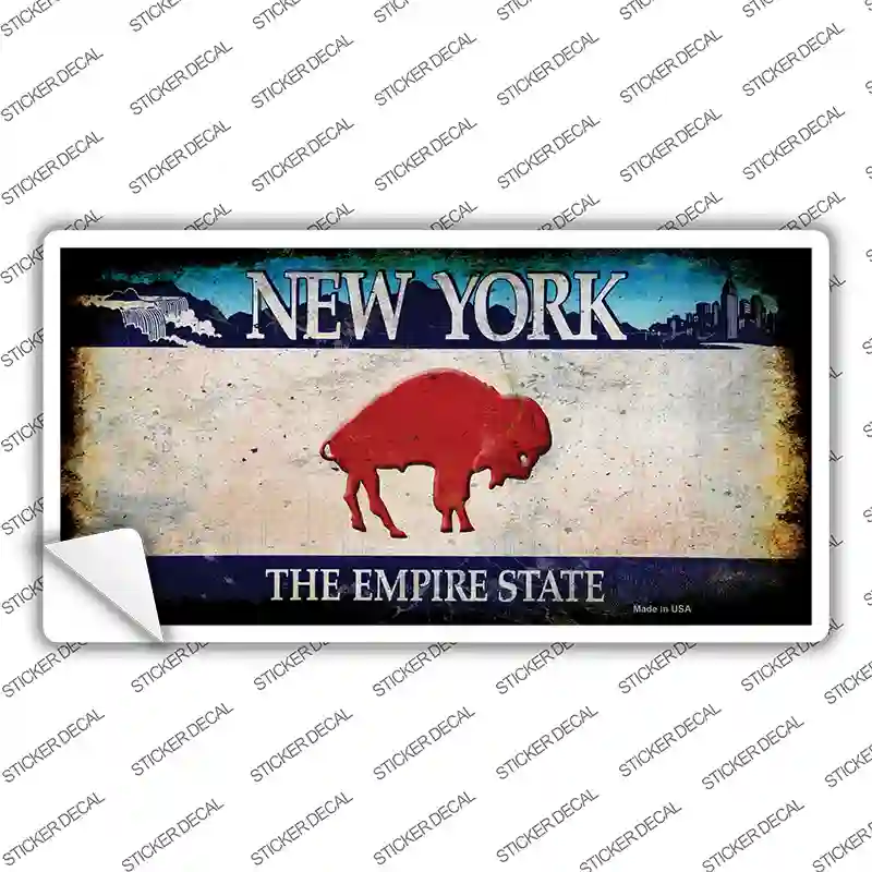 Red Buffalo NY Blue Rusty Novelty Sticker Decal