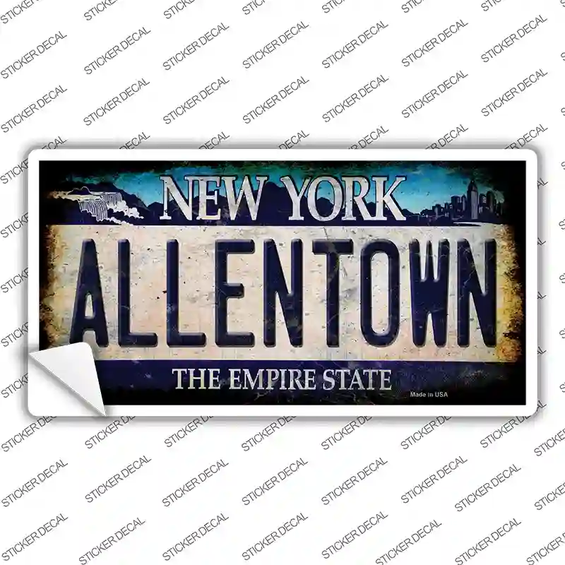 Allentown NY Blue Rusty Novelty Sticker Decal