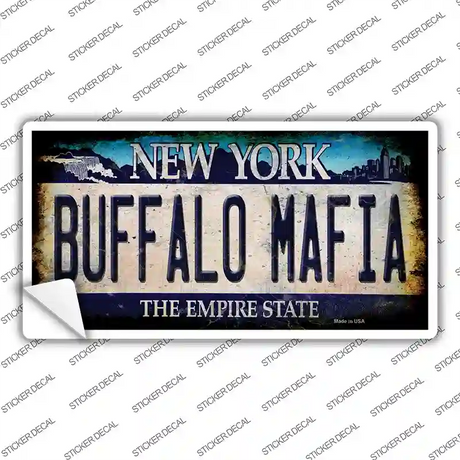 Buffalo Mafia NY Blue Rusty Novelty Sticker Decal