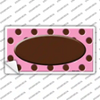 Brown Pink Polka Dot Brown Center Oval Novelty Sticker Decal