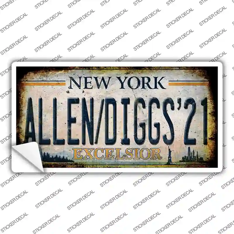 Allen Diggs 21 NY Excelsior Rusty Novelty Sticker Decal