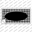 White Black Houndstooth Black Center Oval Novelty Sticker Decal