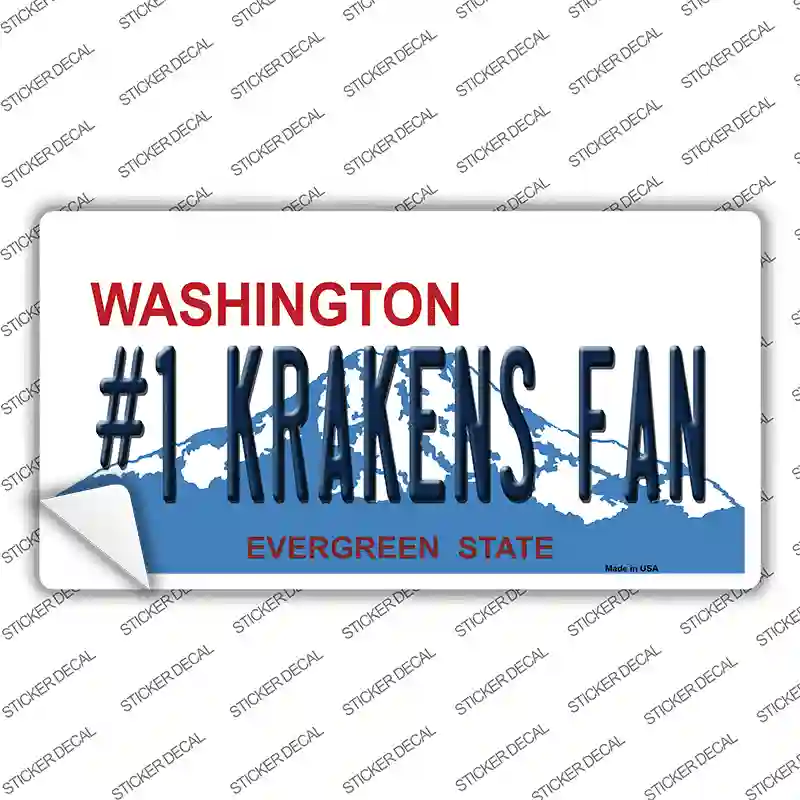 Number 1 Krakens Fan Washington Novelty Sticker Decal