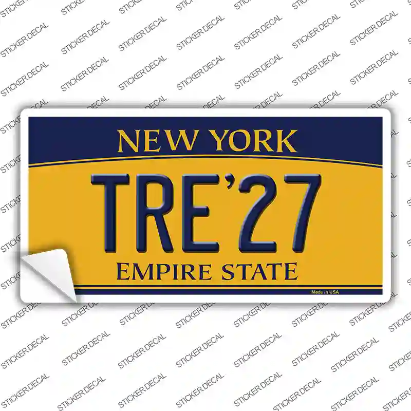 Tre 27 New York Yellow Novelty Sticker Decal
