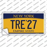 Tre 27 New York Yellow Novelty Sticker Decal