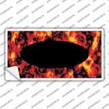 Fire Explosion With Black Center Oval Novelty Sticker Decal