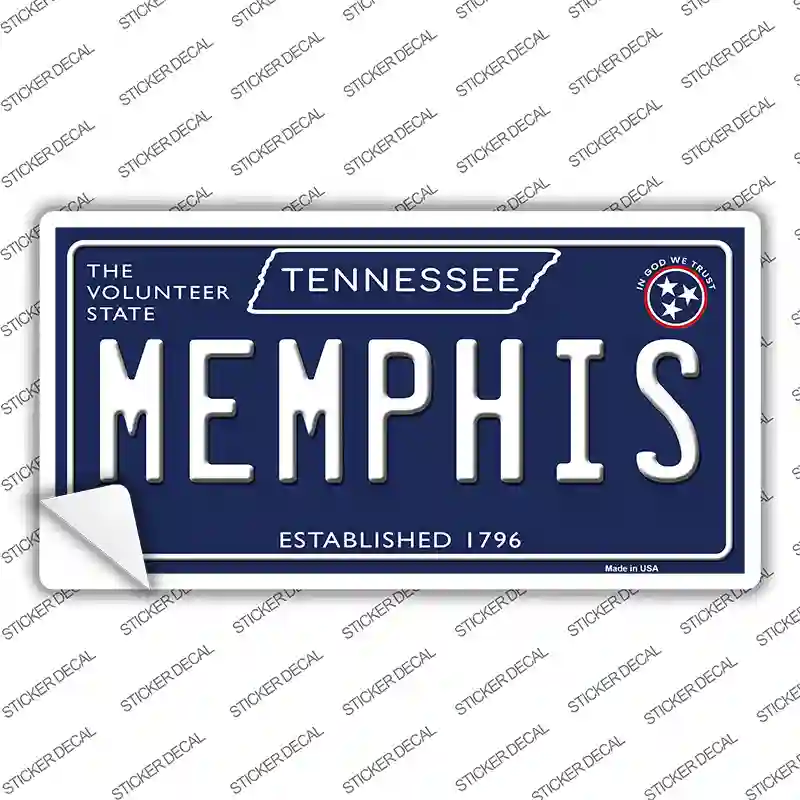 Memphis Tennessee Blue Novelty Sticker Decal