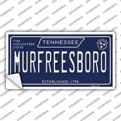 Murfreesboro Tennessee Blue Novelty Sticker Decal