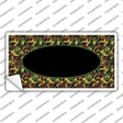 Green Camo Oval With Black Oval Center Novelty Sticker Decal