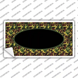 Green Camo Oval With Black Oval Center Novelty Sticker Decal