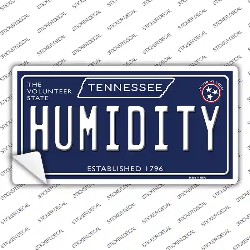 Humidity Tennessee Blue Novelty Sticker Decal