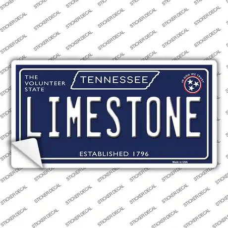Limestone Tennessee Blue Novelty Sticker Decal