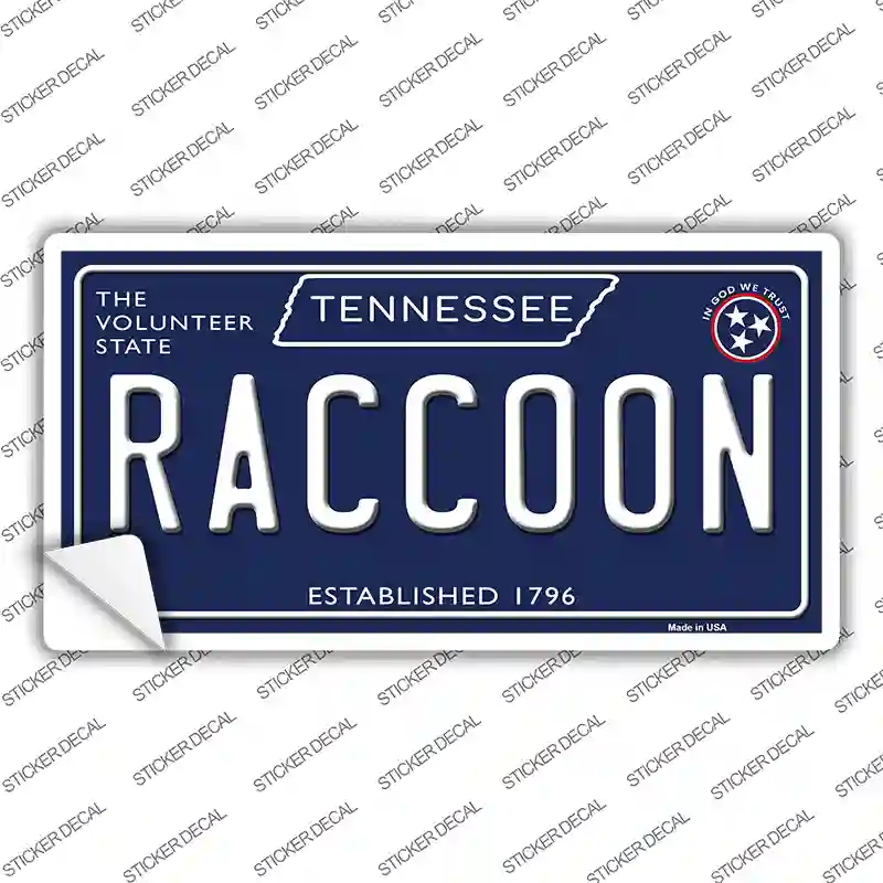 Raccoon Tennessee Blue Novelty Sticker Decal