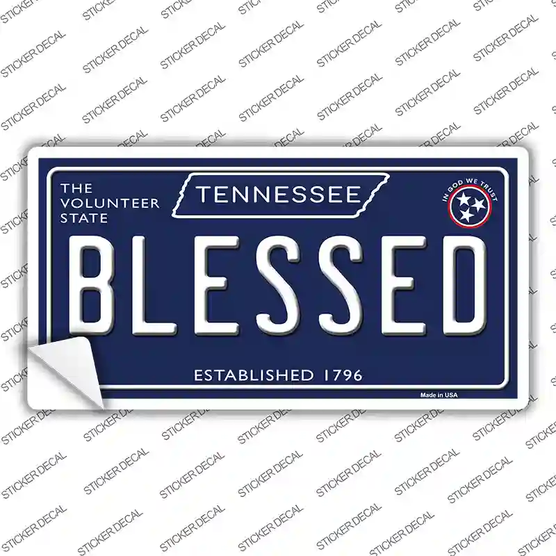 Blessed Tennessee Blue Novelty Sticker Decal