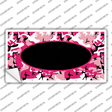 Pink Camo With Black Center Oval Novelty Sticker Decal