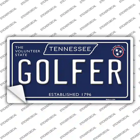 Golfer Tennessee Blue Novelty Sticker Decal
