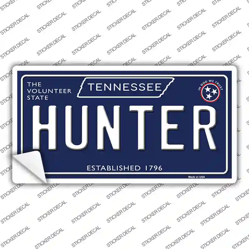Hunter Tennessee Blue Novelty Sticker Decal